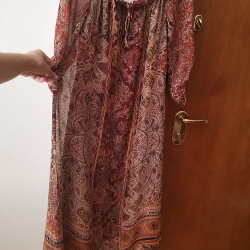 fitted lace wedding dress Zara Women's Paisley Gathered Maxi Dress | M UK10-12 main image 1