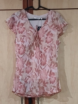McCo women's pink floral blouse new, size L