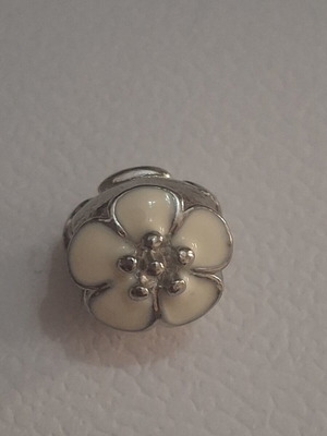 Charm flower for bracelets, new, silver color