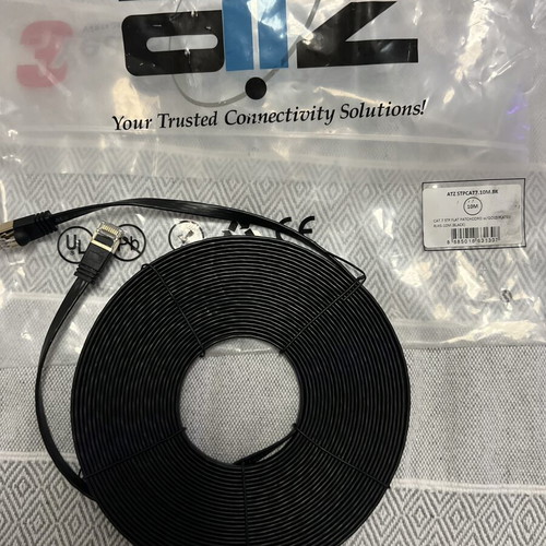ATZ CAT7 STP Flat Ethernet Cable RJ45 10m new, gold plated, black