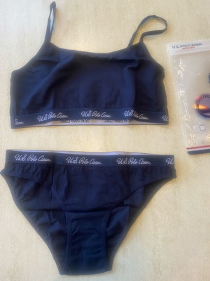 Women's lingerie set bustier with slip new U.S. Polo Assn. blue