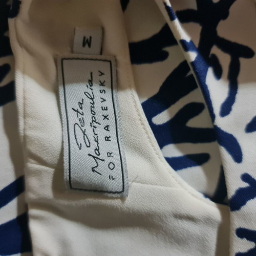 Φόρεμα Zara by Zeta Makripoulia σαν καινούργιο, άσπρο και μπλε, μέγεθος M