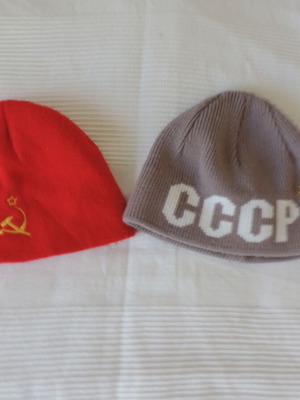 2 caps with embroidered USSR Soviet Union logo new