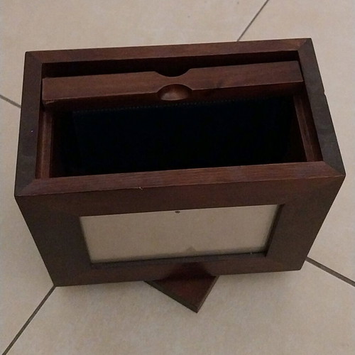 Wooden photo box with double-sided frame like new