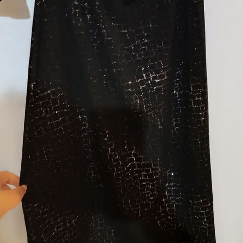 Midi strapless dress with integrated cotton bolero, like new, black with silver