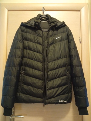 Puffer jacket with hood like new, black, size S