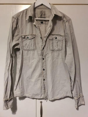 Bershka thin shirt with pockets like new, beige, size L