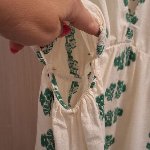 Zara linen dress XL used, white and green