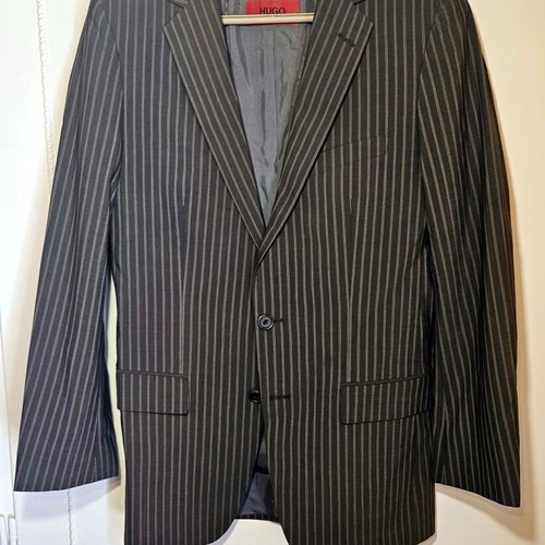 HUGO BOSS Men's Jacket Grey with Stripes Size M Used
