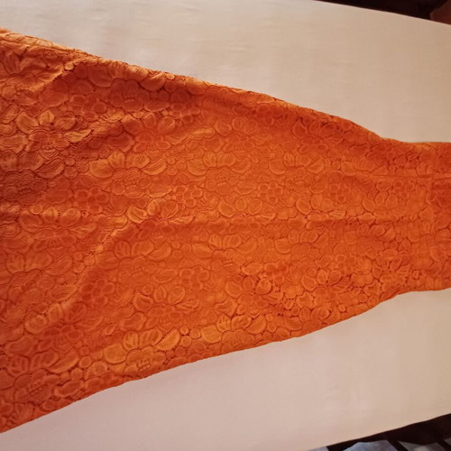 Evening formal dress new, orange guipure lace