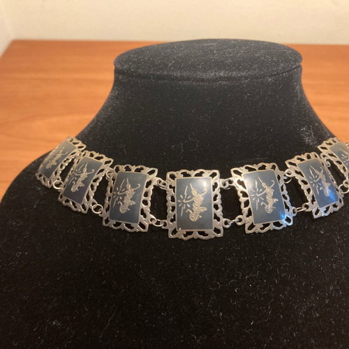 Vintage SIAM bracelet from Asia silver used with carved dancers