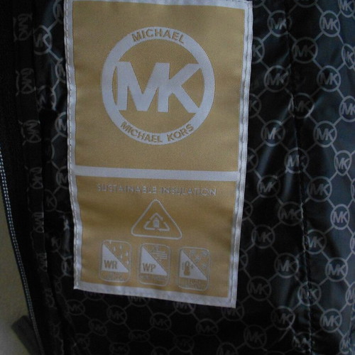Michael Kors women's winter puffer jacket medium black like new with hood and pouch
