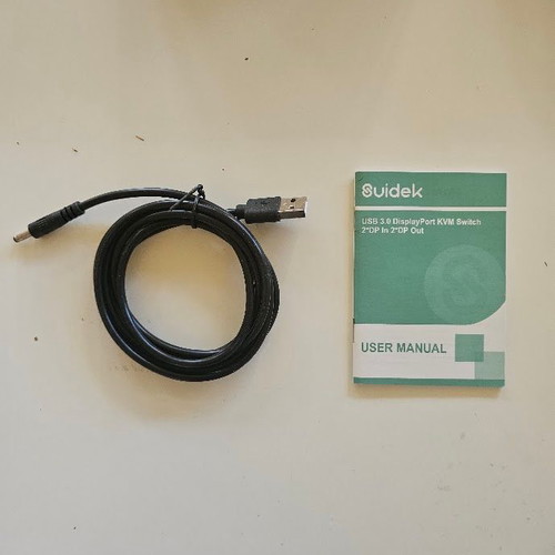 Suidek DisplayPort KVM switch for 2 computers and 2 monitors, 4K@60Hz, USB 3.0, aluminum