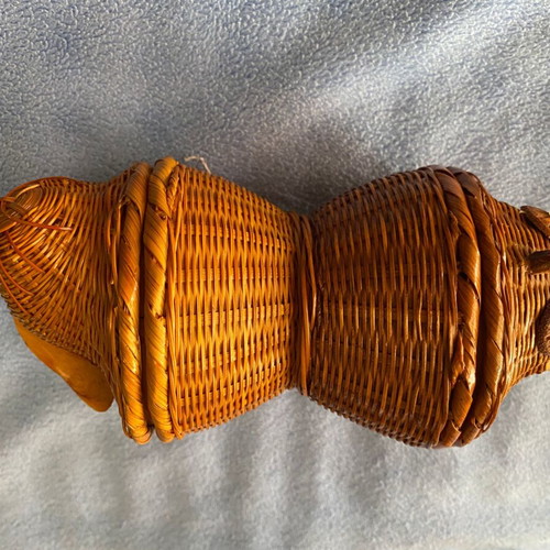 Animal ornaments set of 4, natural bamboo, handcrafted