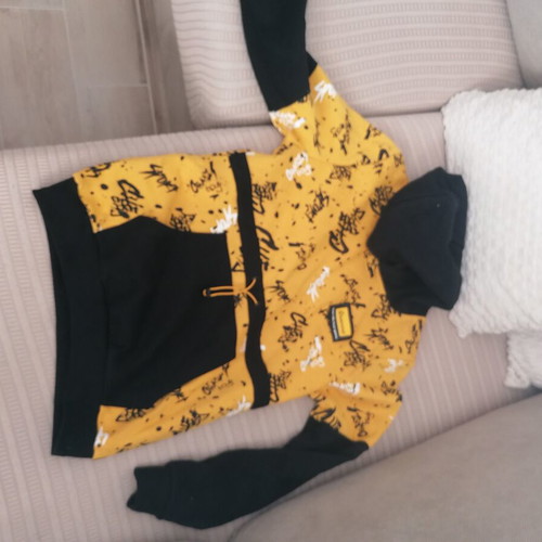 Admiral kids' hoodie, black and yellow, size 166 cm, age 14