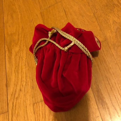 Velvet red pouch with gold cord like new