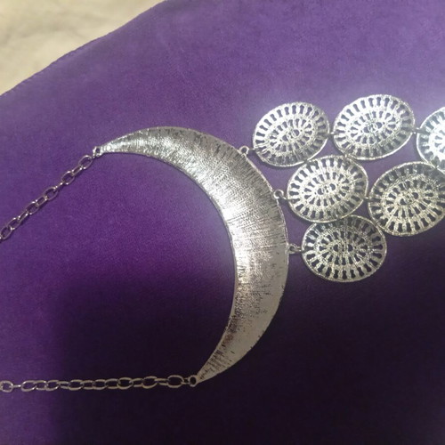 Boho Statement Necklace in Silver Tone like new