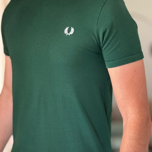 Fred Perry Ringer T shirt green Small like new