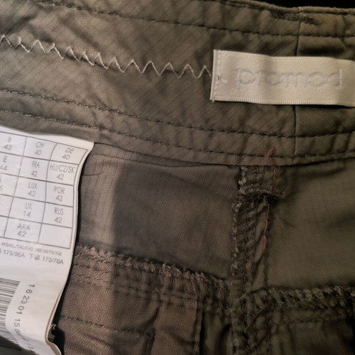 Promod olive fabric pants like new, 100% cotton