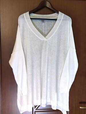 H&M oversized knitted blouse 2XL linen like new, white