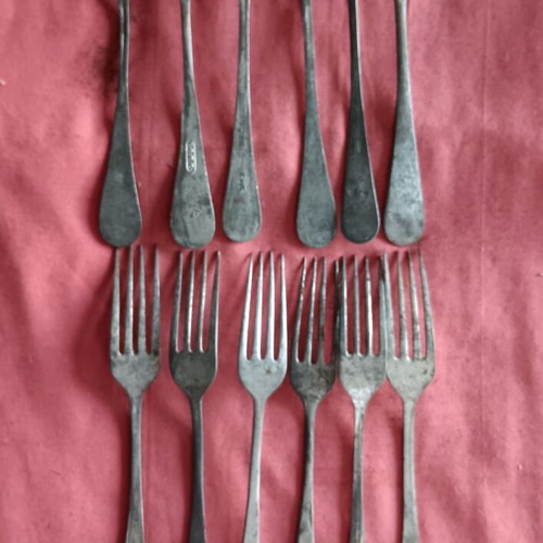Vintage collectible forks set of 10 used, very old