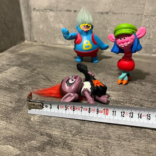 Trolls figures used, set of 3 pieces