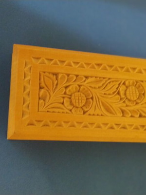 Wooden box Hungary 1977 with embossed design, new