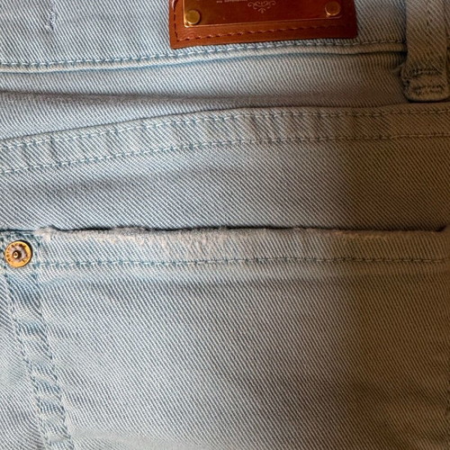 Zara denim pants used, turquoise, size XS