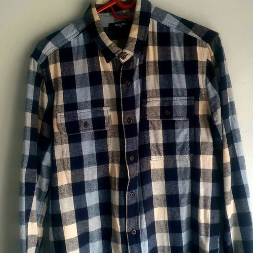 Men's Shirt medium, like new, gray and blue