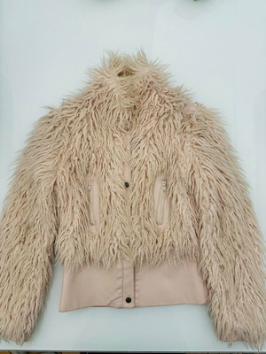 Eco fur pink with leather details like new