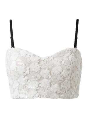 Top with sequins like new, size L 40 12, white
