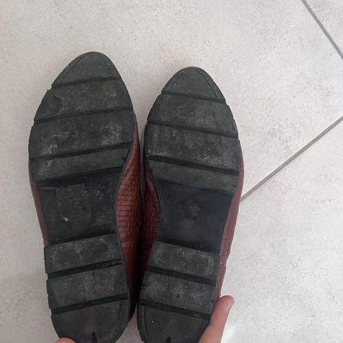 Leather shoes used, brown, size 38