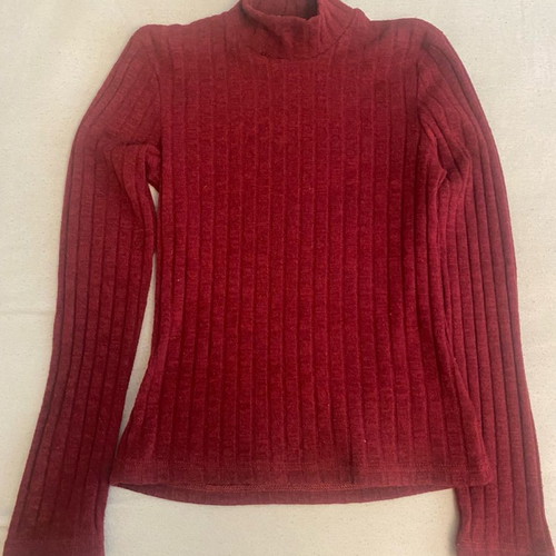 Blouse with neck used, burgundy, size S