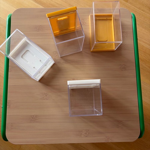 Set of 4 Transparent Plastic Storage Boxes like new, acrylic