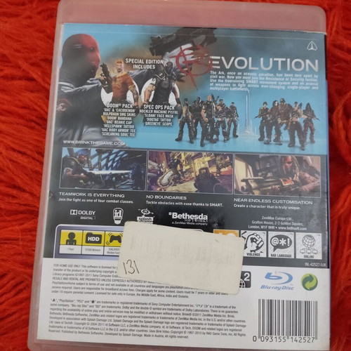 Brink special edition PlayStation 3 used, complete with manual