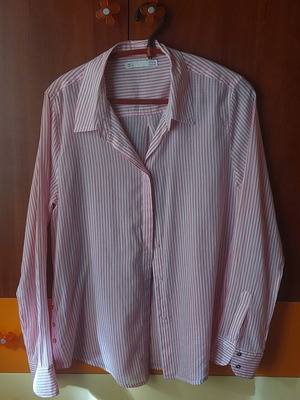 Πουκάμισο αεράτο ριγέ ροζ άσπρο Sfera καινούργιο, μέγεθος M-L