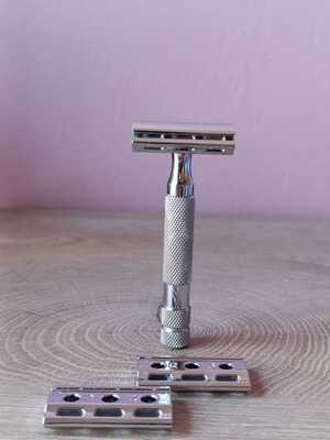 Rockwell 6C White Chrome Adjustable Safety Razor new