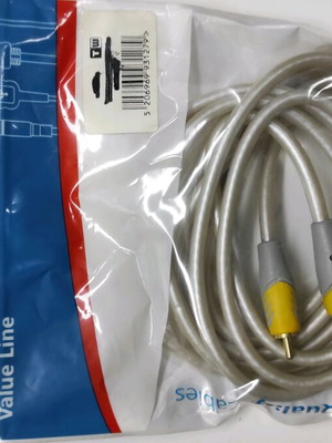 Audio RCA cable male to male 3 meters yellow new