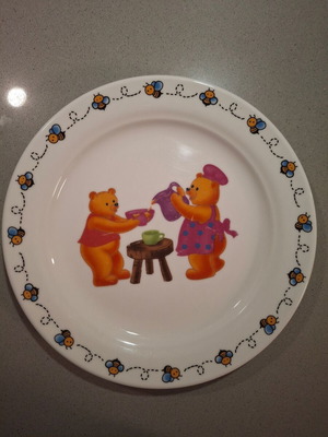 Porcelain plate children's Marva used with signs of use