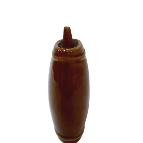 Vintage Bulgarian folk glazed ceramic flask like new, 17 cm