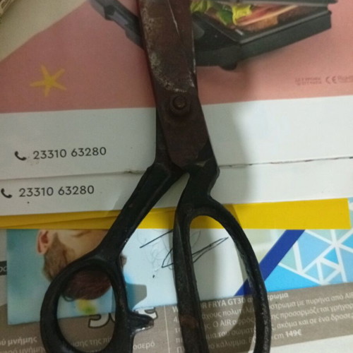 Antique iron scissors used