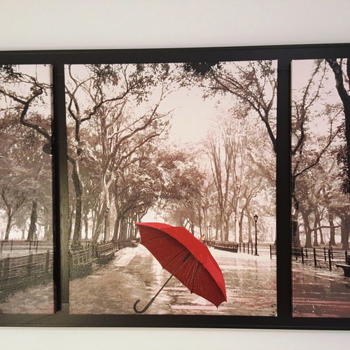 Oil painting used with Anastasiadis Harry signature, Red Umbrella theme