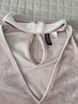 H&M velvet blouse, pink, XS