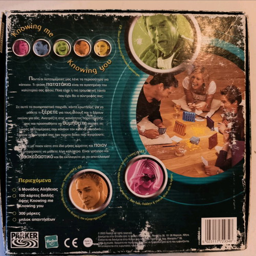 Knowing me Knowing you board game used with missing cards