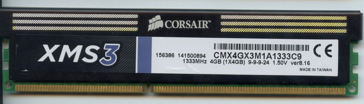 Corsair XMS3 DDR3 4GB RAM module like new - € 15,00 - Vendora.cy