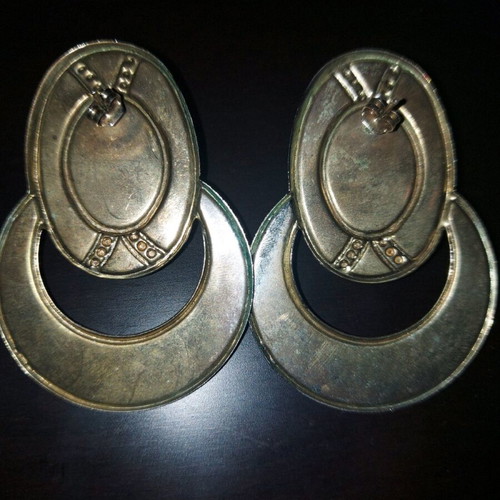 Vintage earrings like new, beige and brown