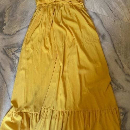Paranoia maxi dress used, yellow, size S, halter neck with smocked back