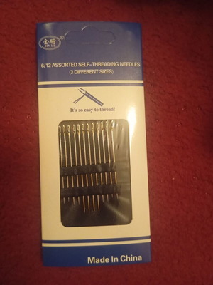 Sewing needles with side opening new, set of 12 pieces