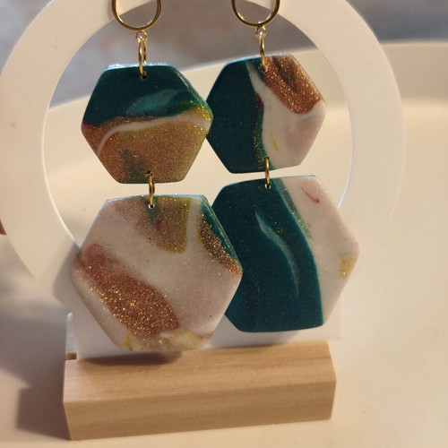 Handmade earrings from fimo multicolor, new