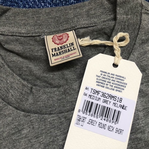 Franklin & Marshall T-shirt new men's M-L black and gray cotton